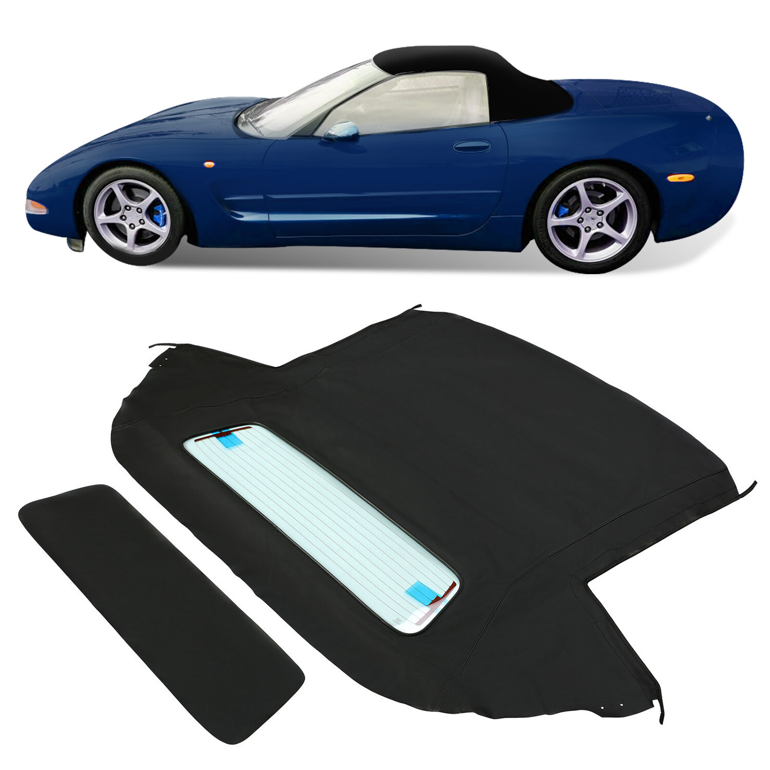 Fit For Corvette C5 1998-2004 Convertible Soft Top & Heated Glass Window Vinyl