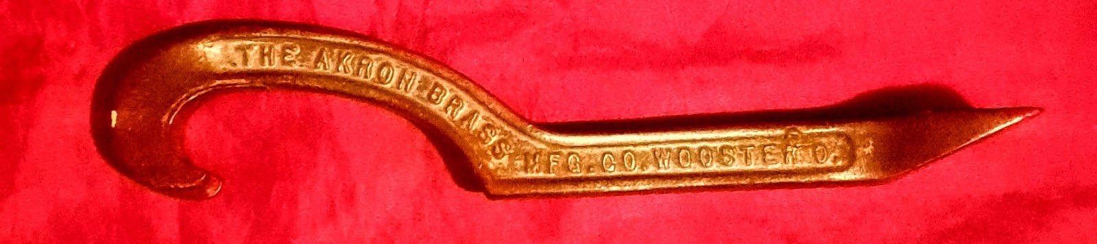 Antique Akron Brass Co Hydrant Wrench No. 10 Wooster Ohio Pat. -Feb 24 1925 Rare