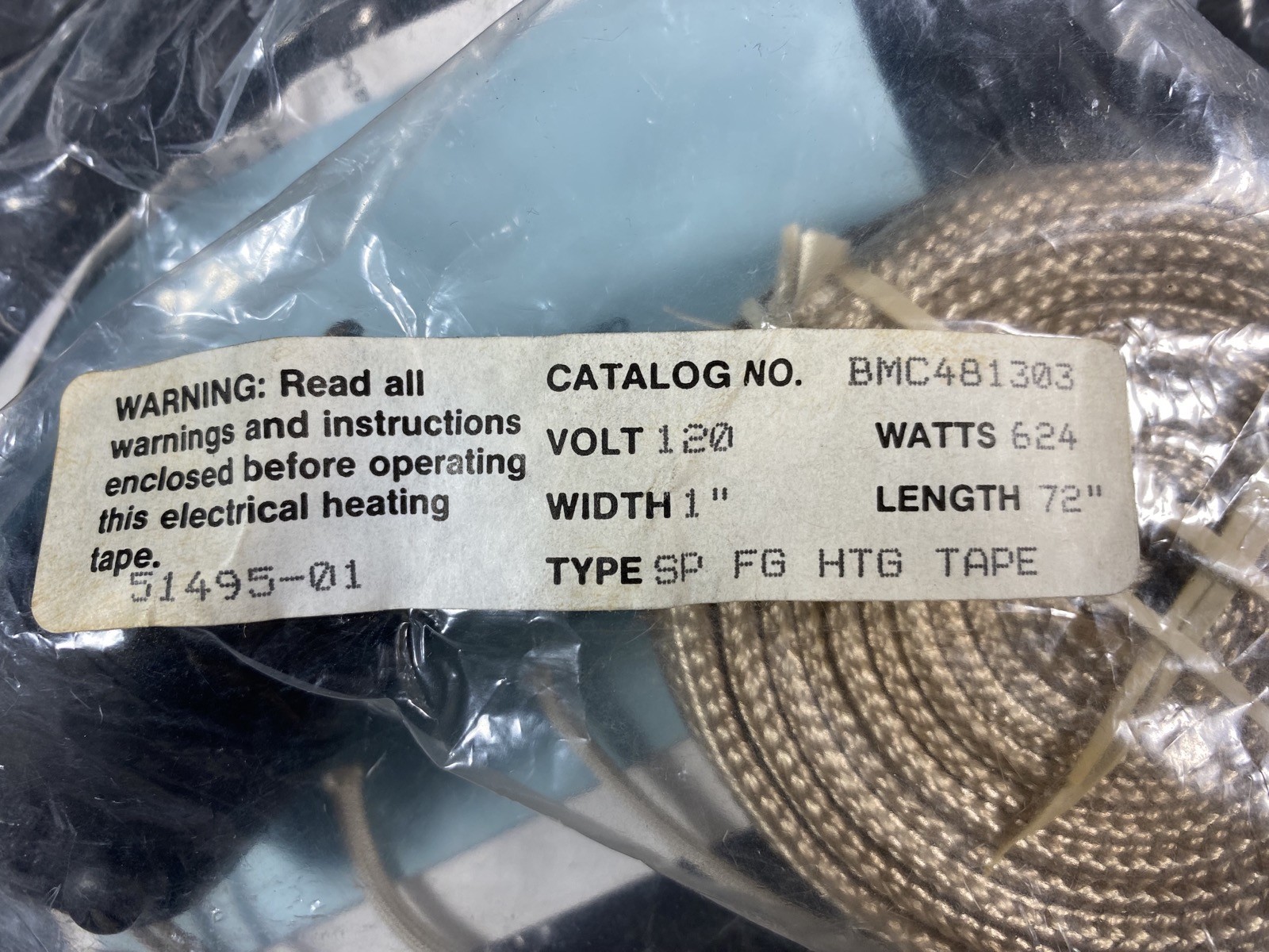 BRISKHEAT 1" Width 6' Length 120 Volt 624 Watt Insulated Heating Tape BMC481303