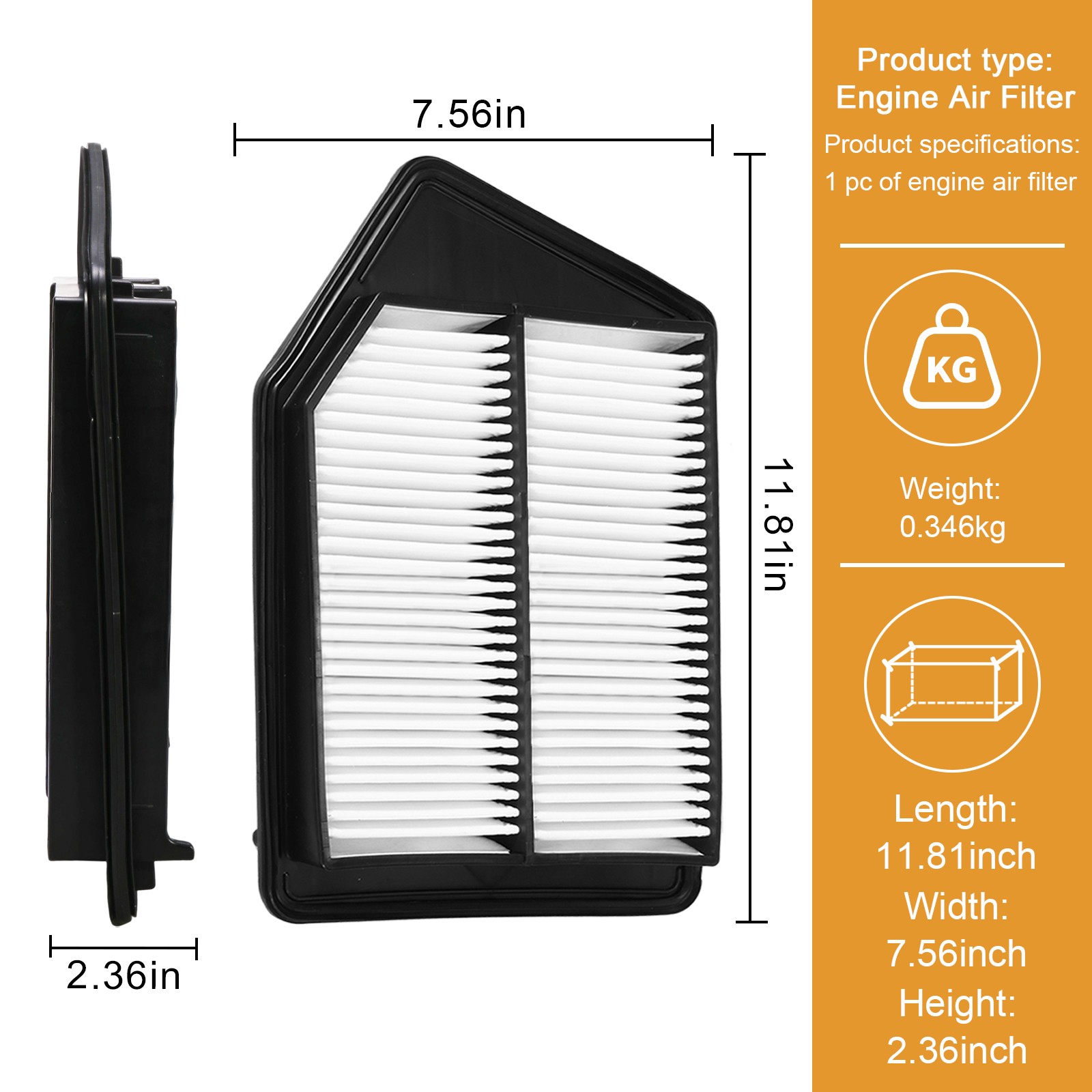 Fits 2012-2014 Honda CR-V CRV 2.4L Engine & Cabin Air Filter Combo Set