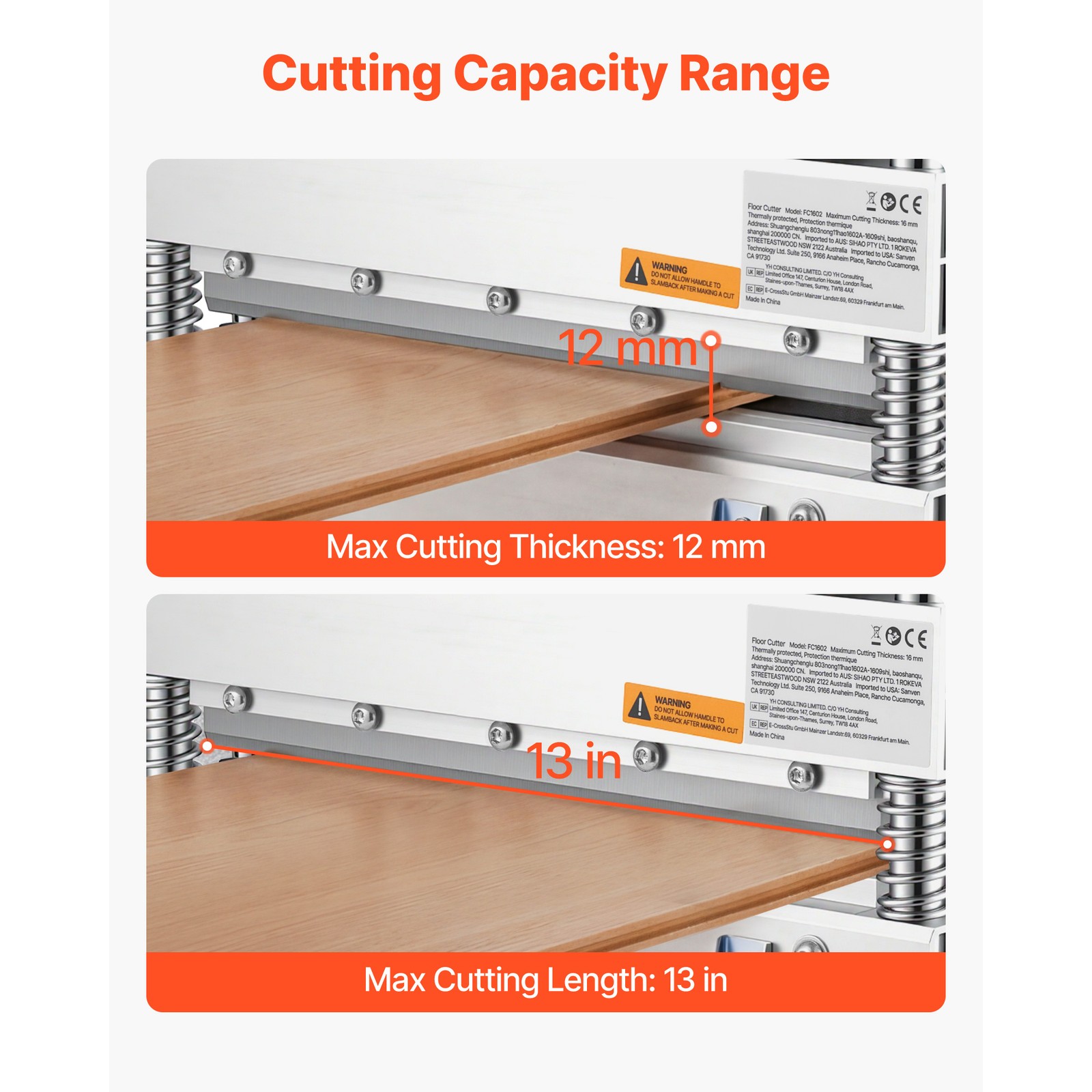 Uimoso 13" Vinyl Floor Cutter for Laminate Flooring with Adjustable Angles