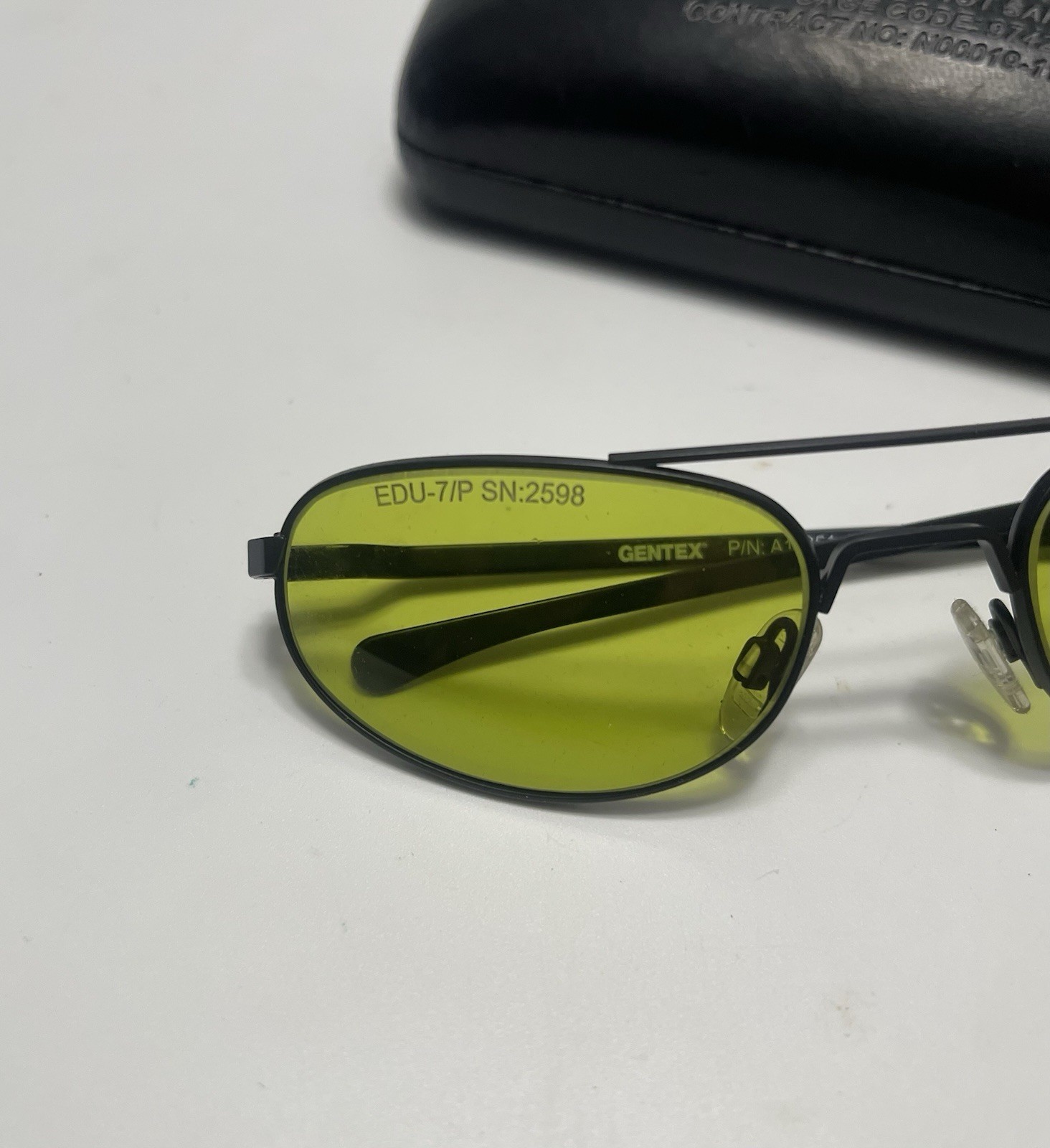 Gentex EDU-7/P Amber Laser Eye Protection (LEP) Spectacles & Extra Temple Arms