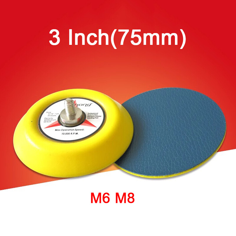 2/3 inch 50/75mm Sanding Polishing Backing Pad M6 M8 Thread for Discs Air Sander