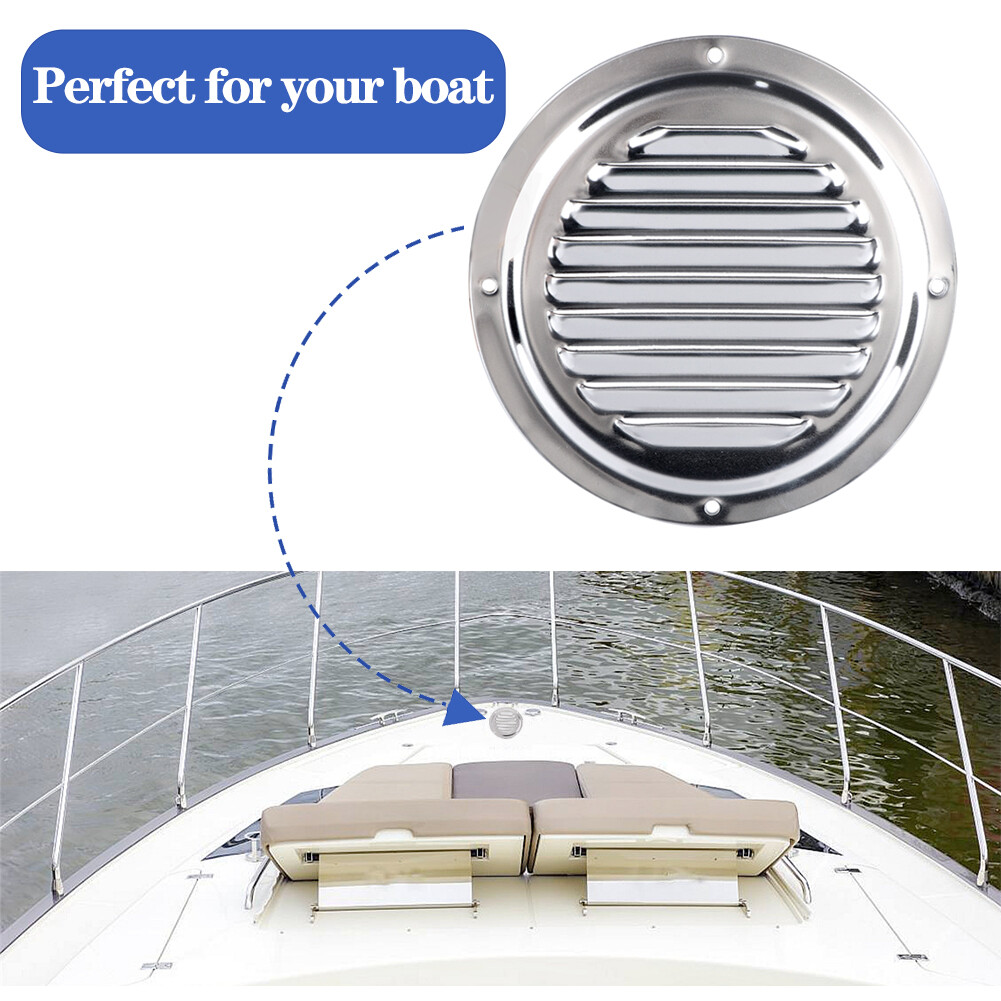 2PCS Round Louvered Vent 4" Marine Boat Vent Stainless Steel Caravan Vent