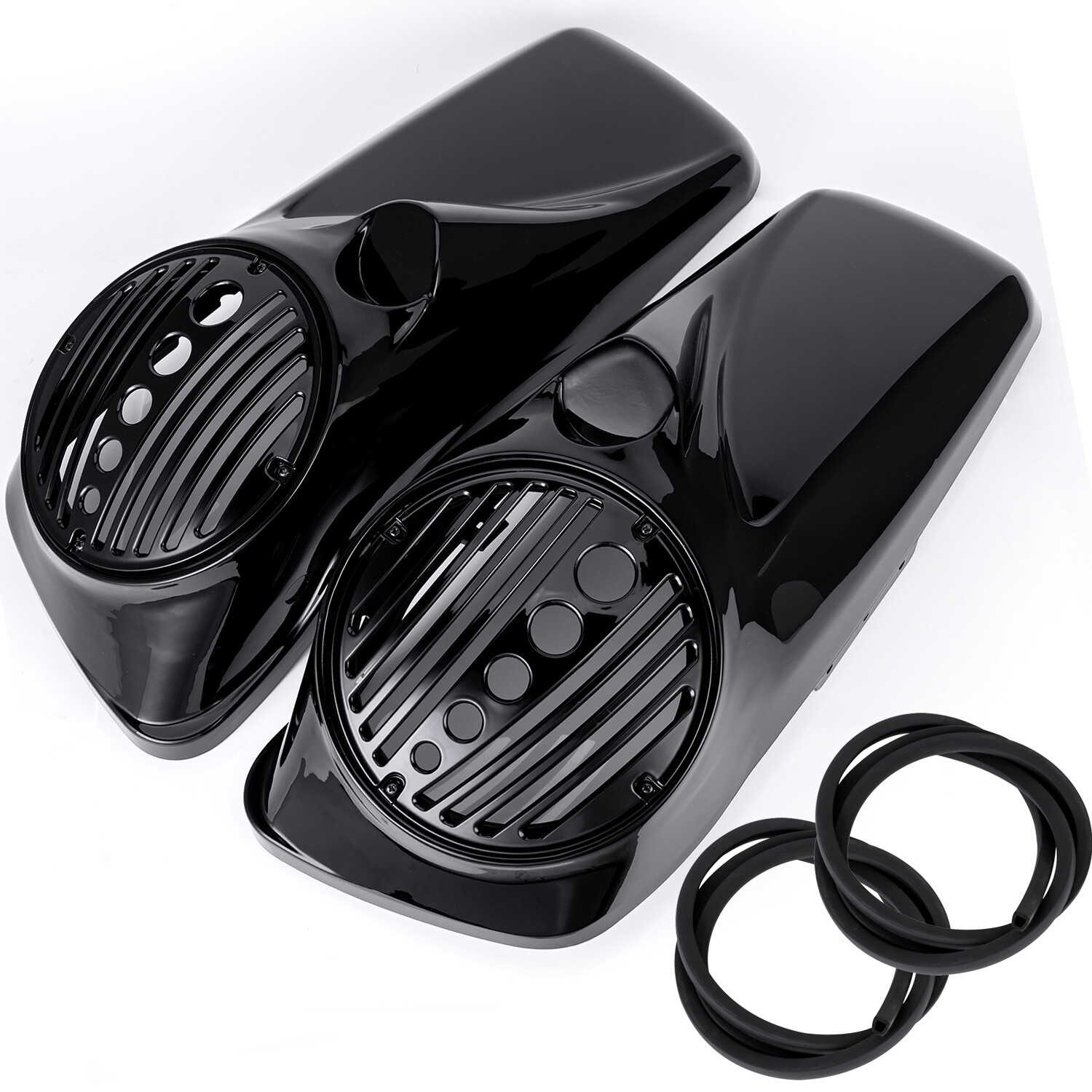 8inch Speaker Saddlebag Lids w/ Tweeter port For 14+ Harley Road King Road Glide