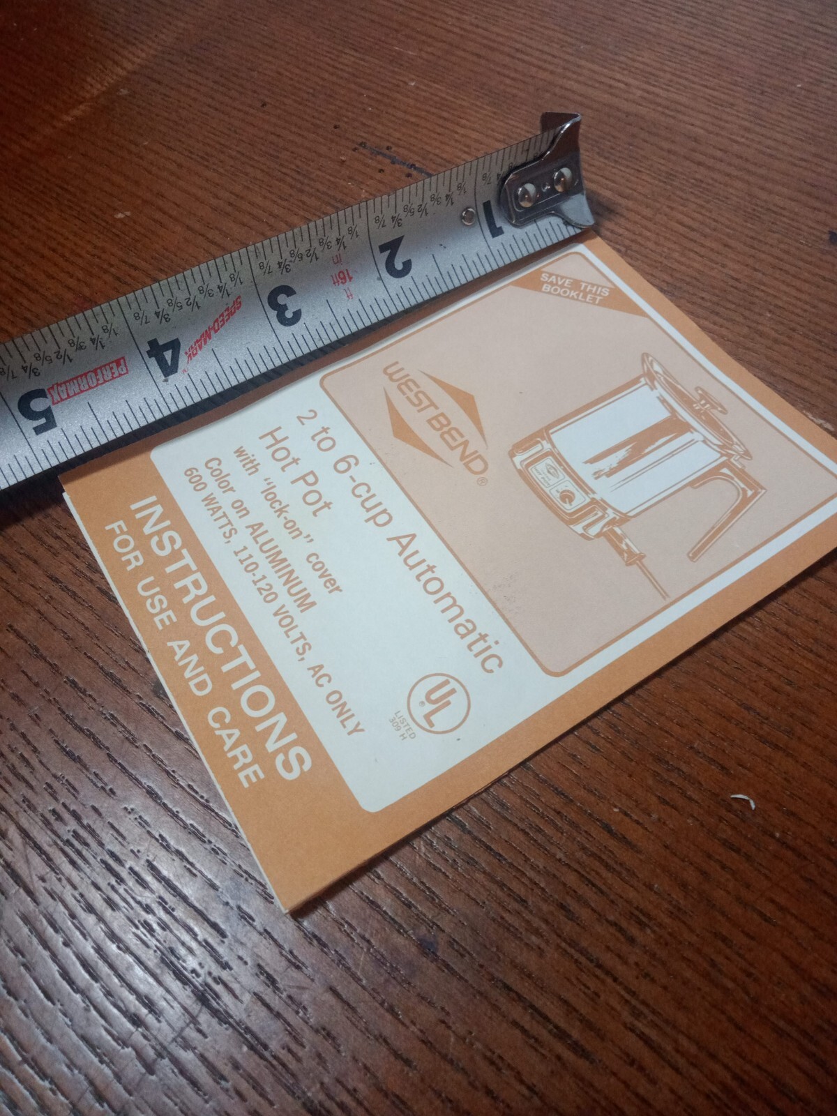 Instructions Manual ForWest Bend Automatic Hot Pot 2 TO 6 CUP