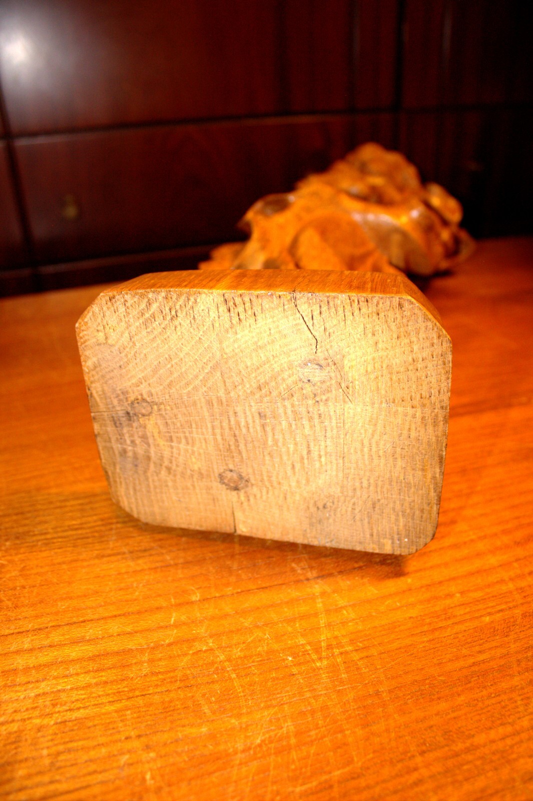 ANTIQUE 20" HAND CARVED WOOD CATHOLIC VIRGIN MARY OUR LADY JESUS STATUE FIGURE