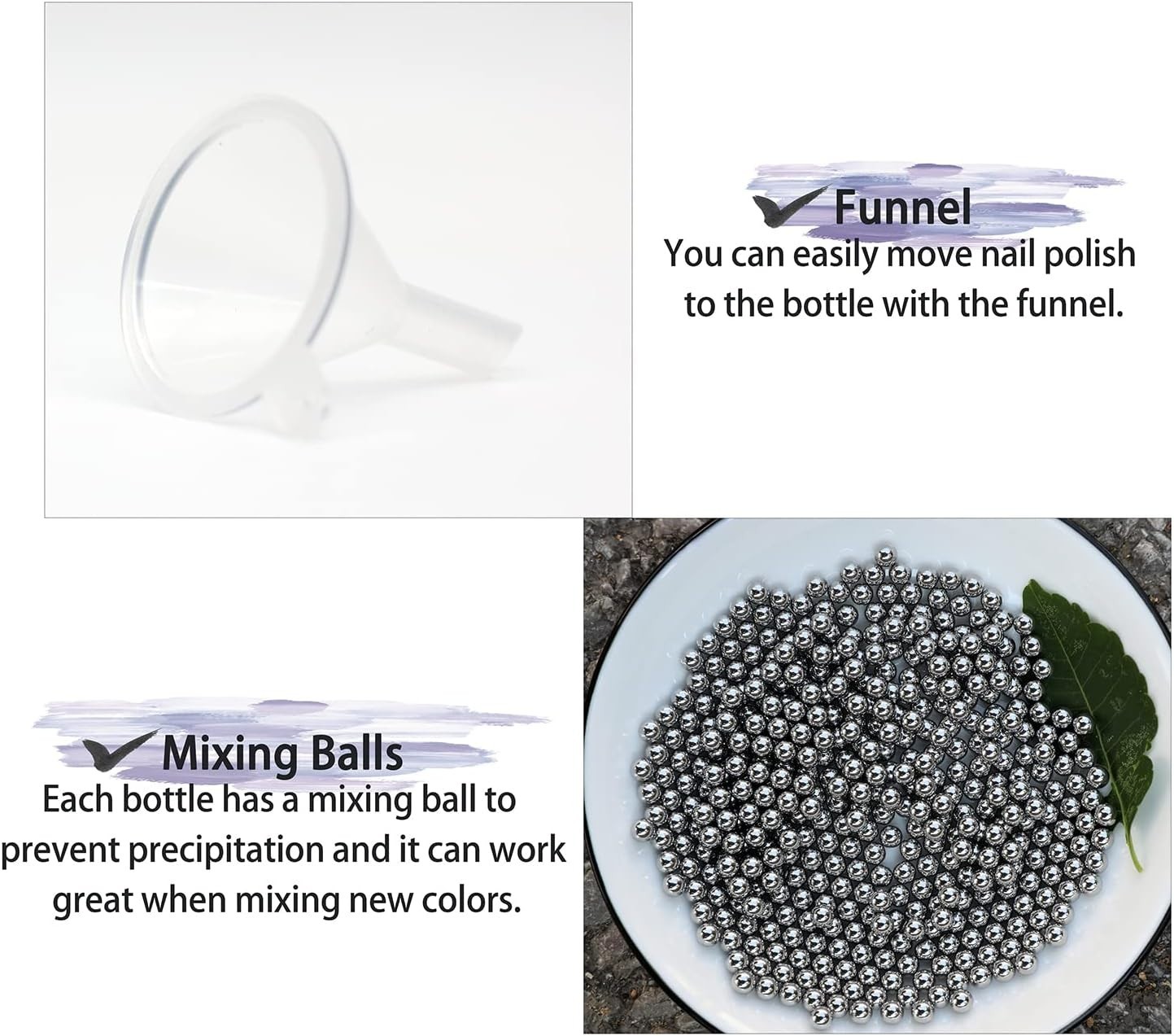 Empty Nail Polish Bottles with Brush Cap, 15ml Empty Glass Refillable Nail Po...