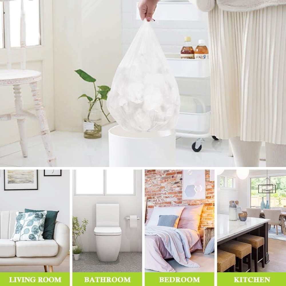180 Count 5 Gallon Garbage Bags, Durable Bin Liners for All Rooms