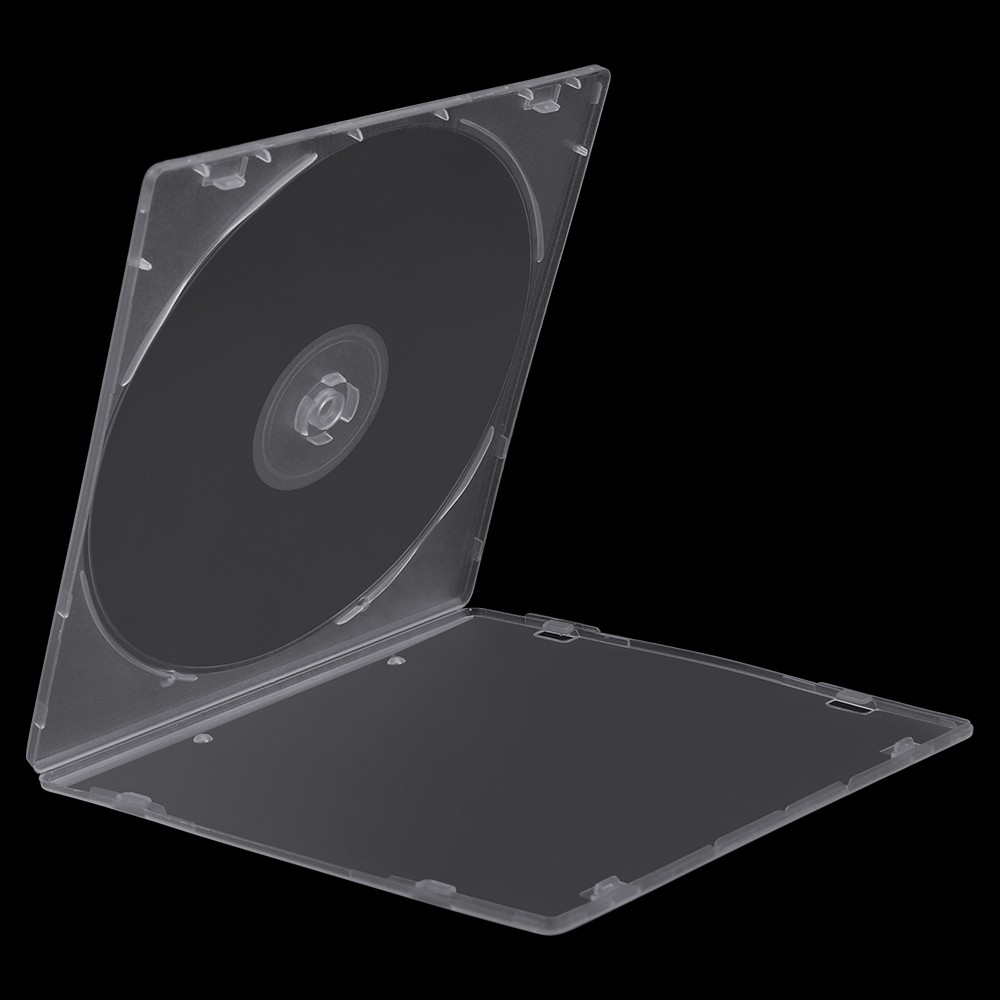 50-400 Pack Slim Clear CD Cases Plastic Single DVD Disc Storage Cover Clear Tray
