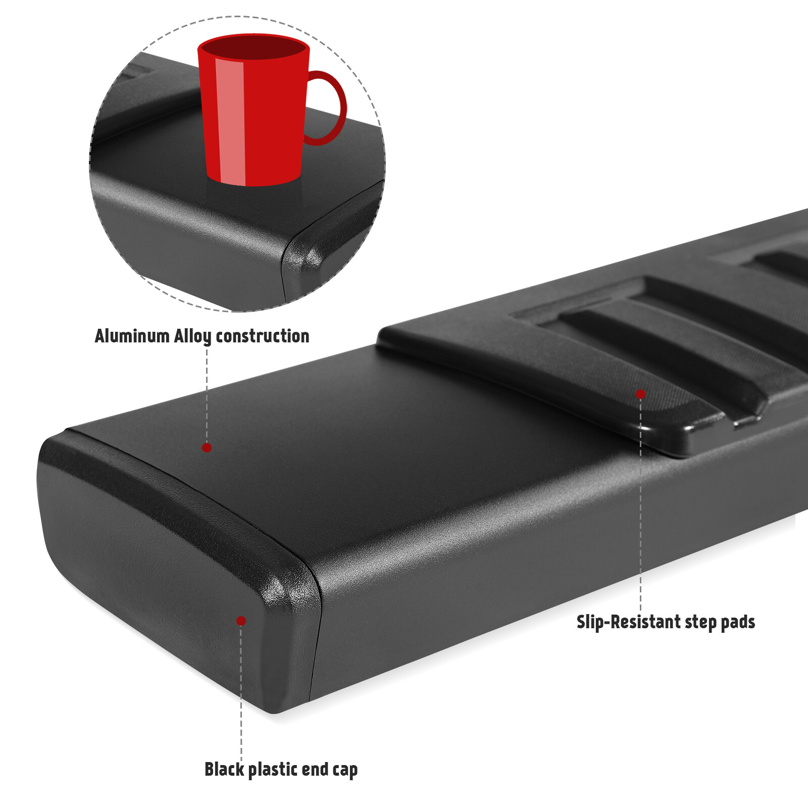 For 19-23 Dodge Ram 1500 Crew Cab 6Ft Running Board Side Step Bars
