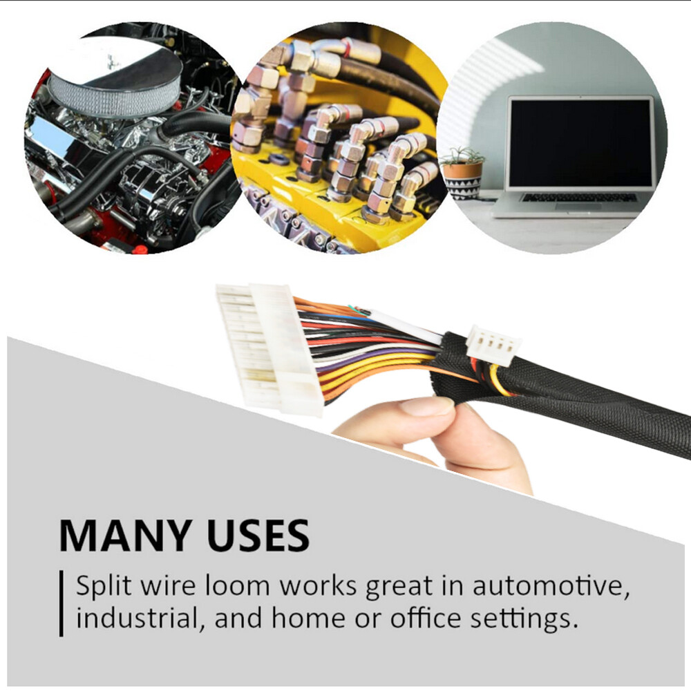 Braided Split Wire Loom Wrap Cable Sleeve Tube Harness Lot Sheathing Management