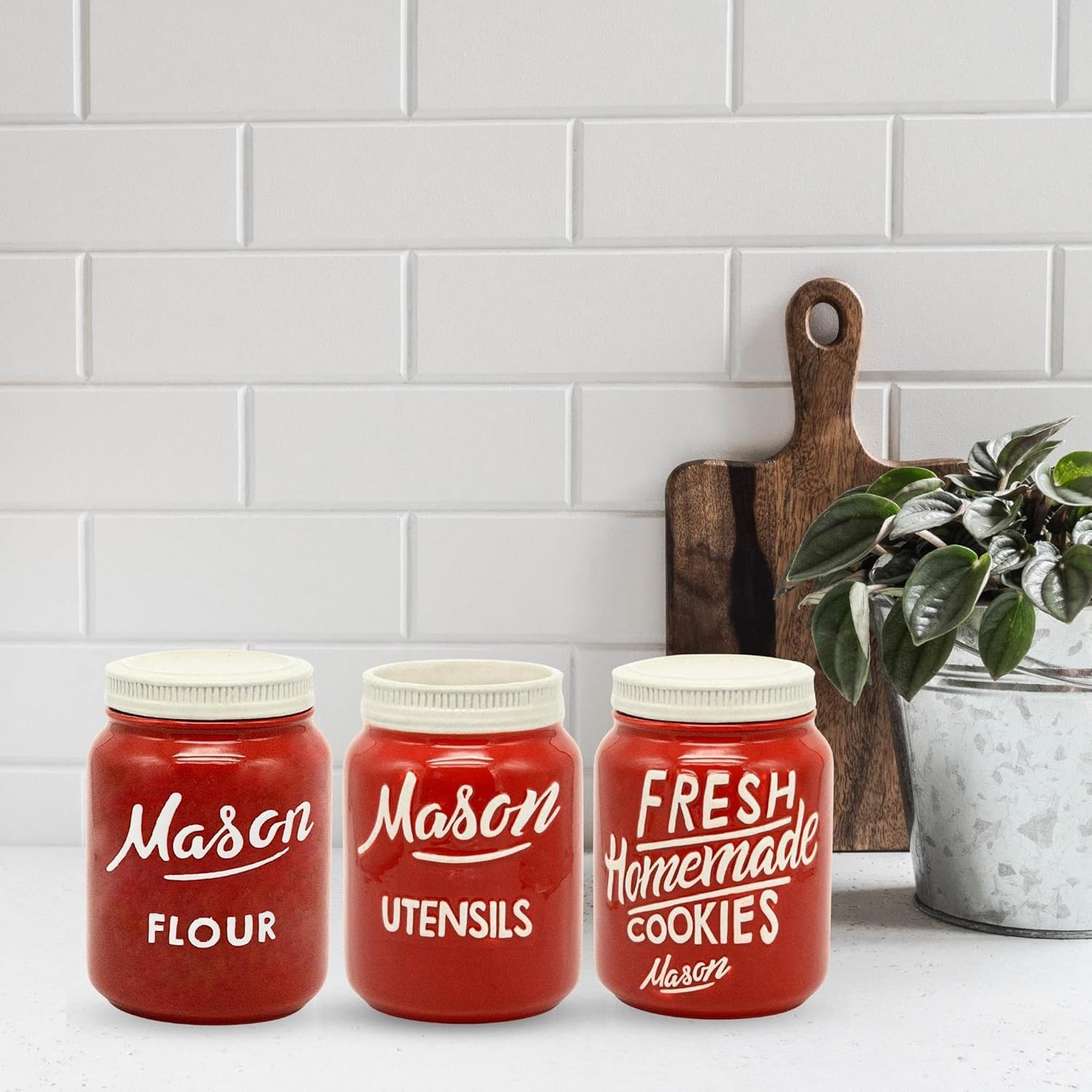 Mason Jar Flour Container - Decorative Flour Canister Mason Jars - Kitchen Food