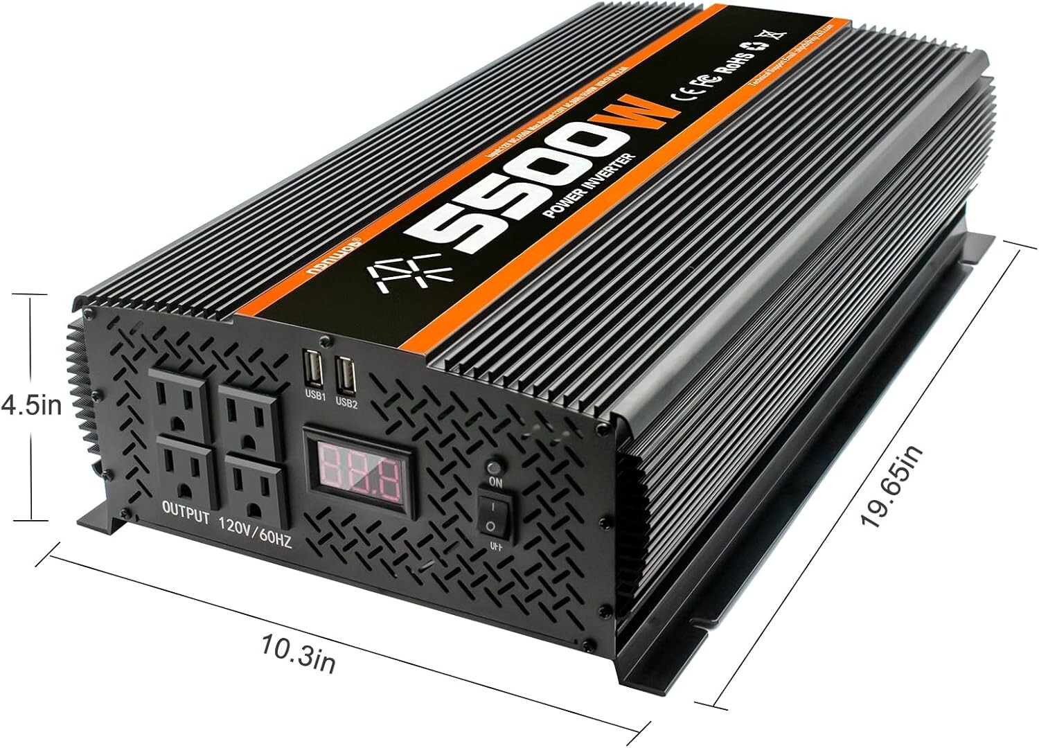 5500W Modified wave car inverter for Truck RV power inverter 12V to 110V/120V