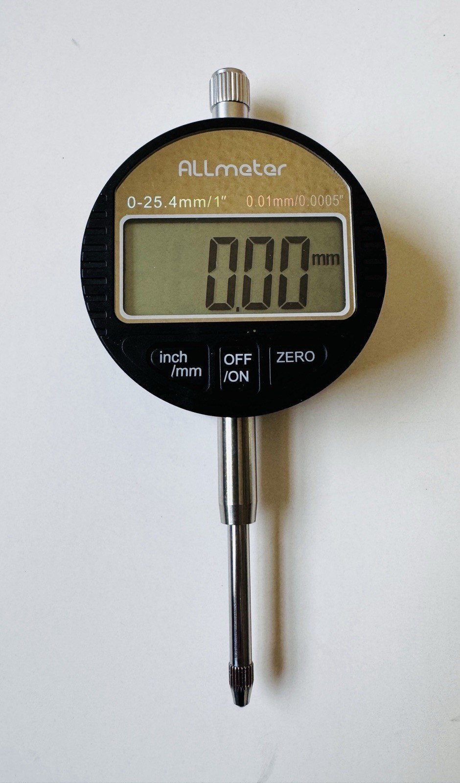 Allmeter Digital Dial Indicator TL338, 0-25.4mm 1” Gauge Inch mm Precision