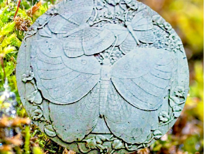 Butterfly steppingstone mold concrete plaster cement garden mould 12" x 1" thick