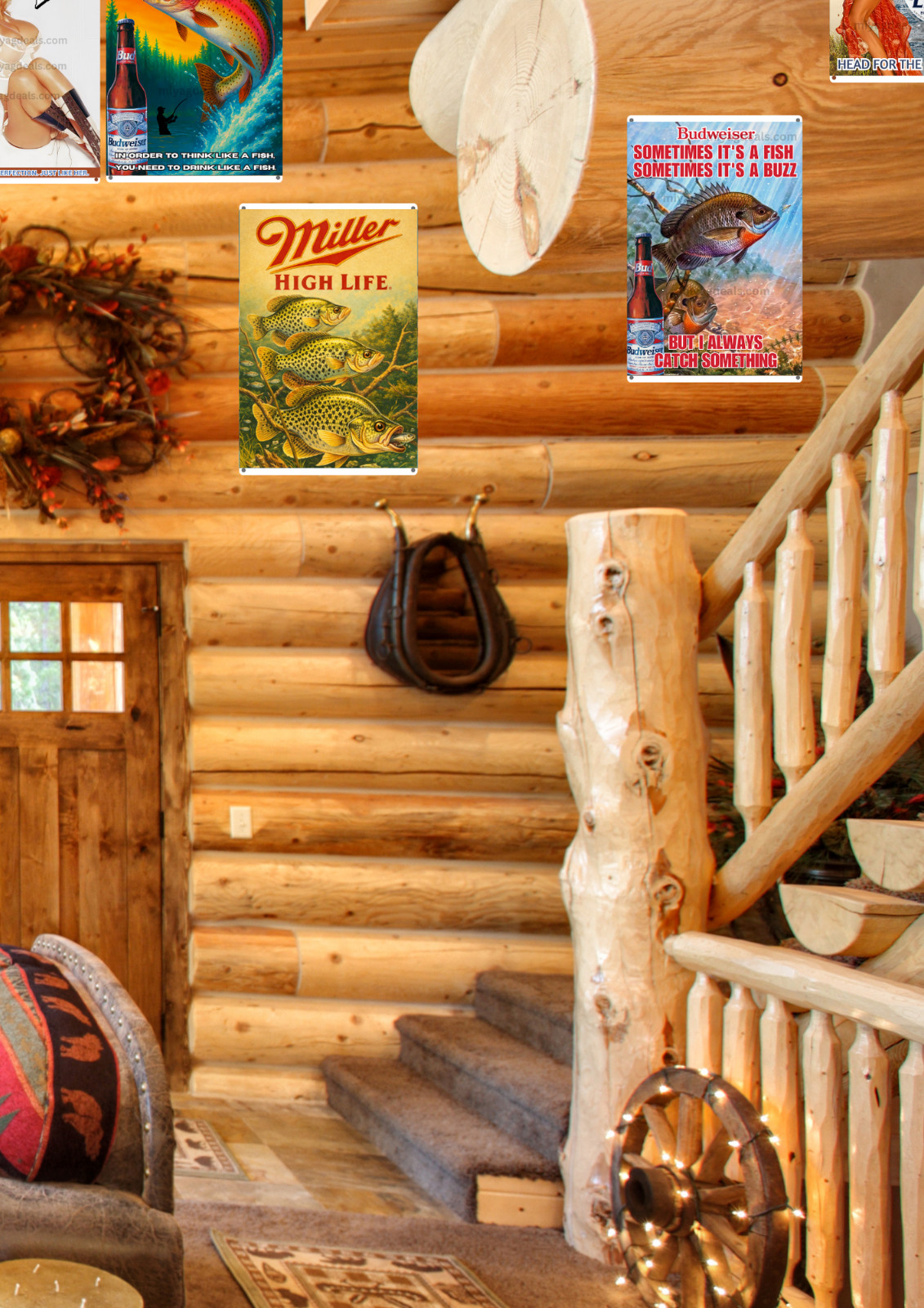 Miller High Life Crappie Metal Sign Vintage Style Wall Decor Fishing Read Des