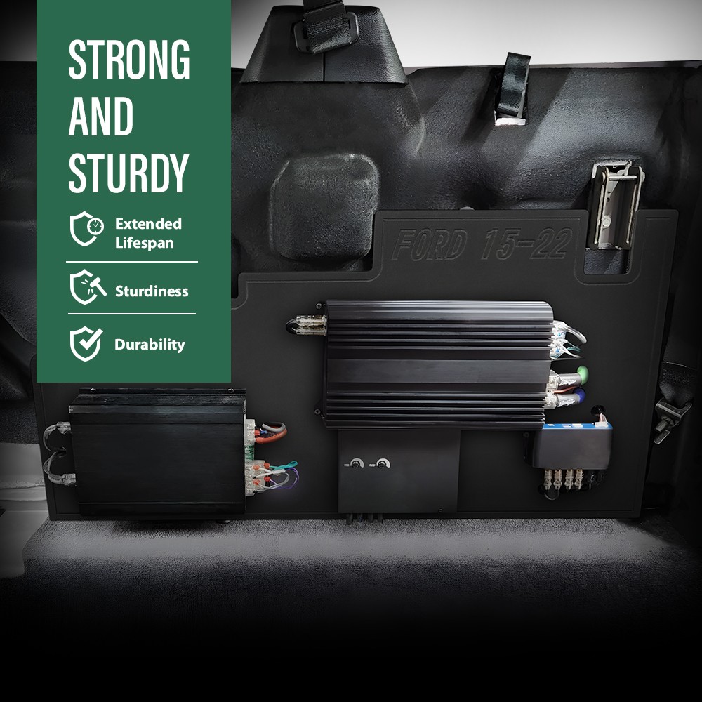 1/2 PVC Custom Made Amplifier Rack Fit For 09-24 Ford F150/17-24 F250 F350 Truck