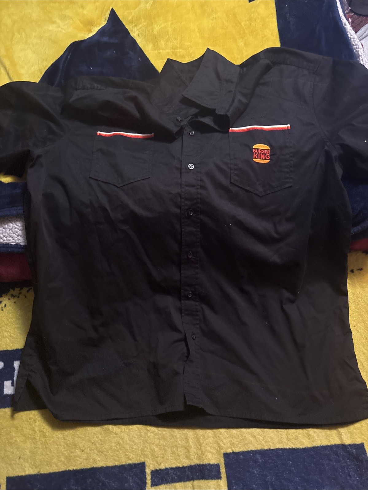 Burger King Manager Button Down & Black Unisex Extra Large Shirt