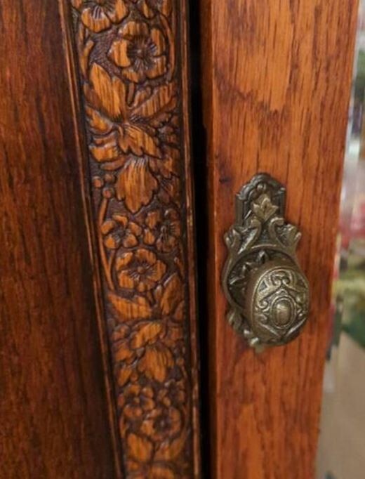 Vintage Metal Brass Drawer Pull Furniture Hardware Cabinet Door Knob w/Backplate