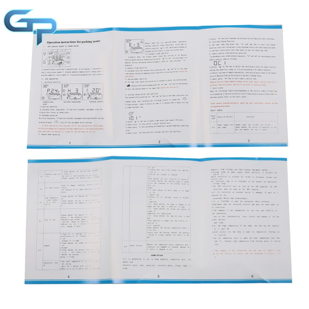 12V 5KW LCD Display Remote Control For Car Bus RV Garage Diesel Air Heater