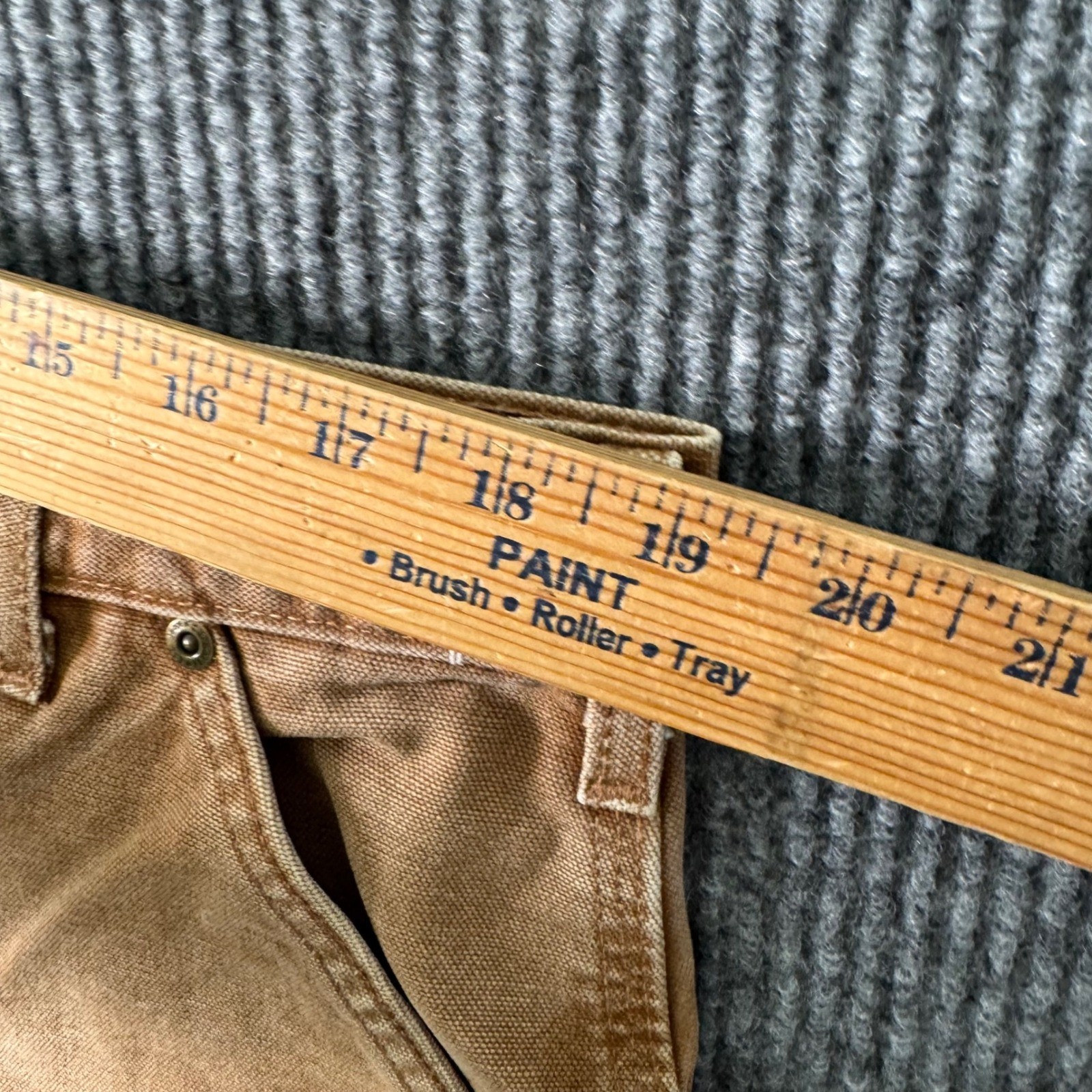 Carhartt B182 BRN Cordura Front Work Dungaree Men 38x27 Duck Double Knee Vintage