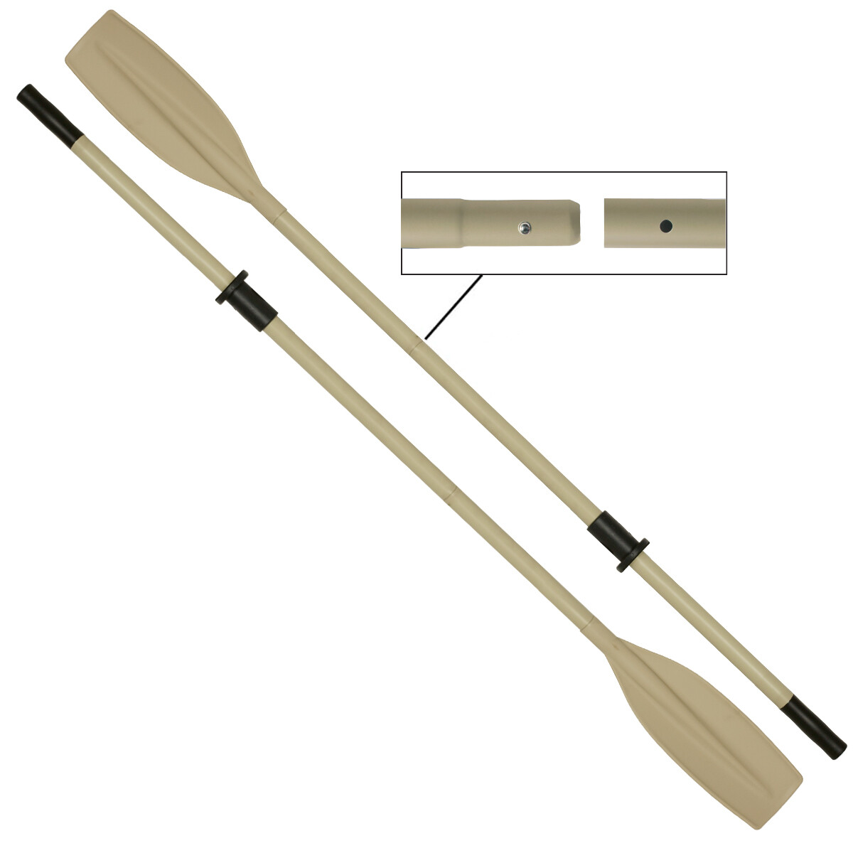 Heavy Duty Aluminum Oars Detachable with Rubber Oar Sleeves/Stopper