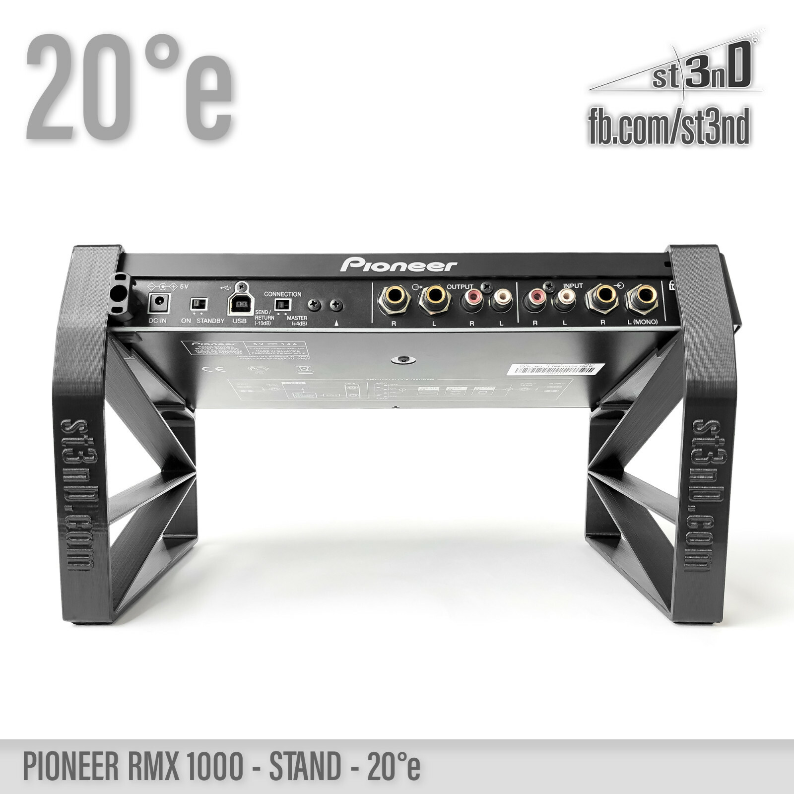 STAND for PIONEER RMX-1000 20° elevated - 3D printed - 100% Buyer Satisfaction