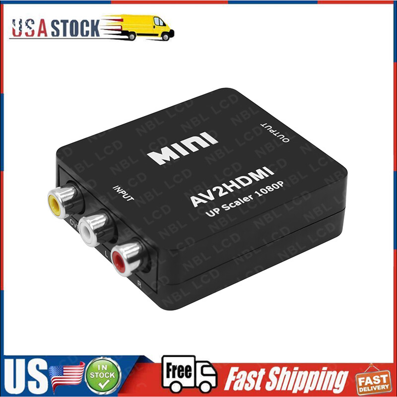 RCA to HDMI Converter Adapter RCA AV 1080P Audio Video Adapter Composite CVBS