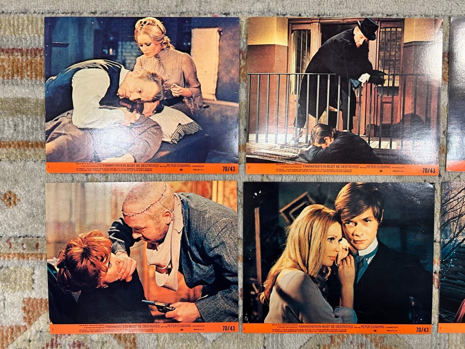 1970 Frankenstein Must Be Destroyed - 8x10 Lobby Card Set - Peter Cushing