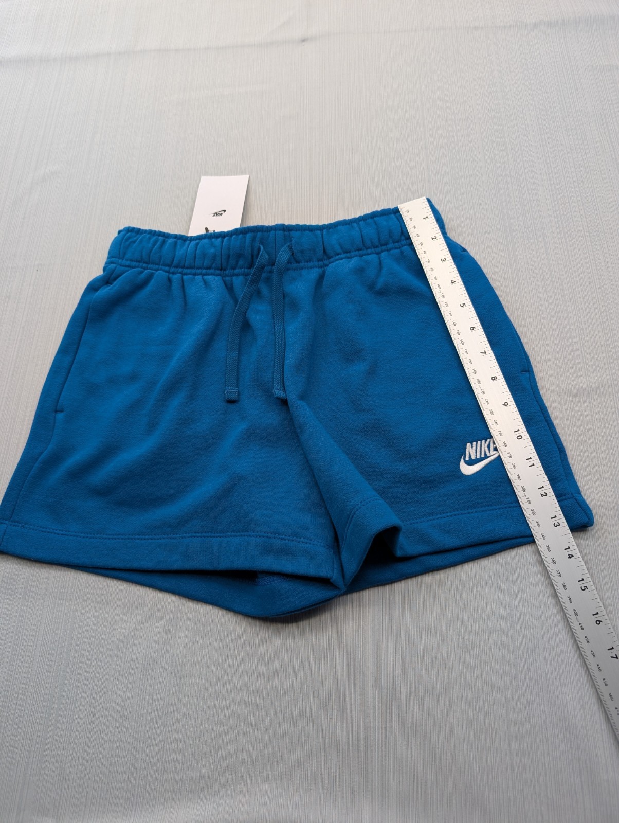 New Nike Club Fleece Mid-Rise Shorts Womens Size Small 3" Blue Green
