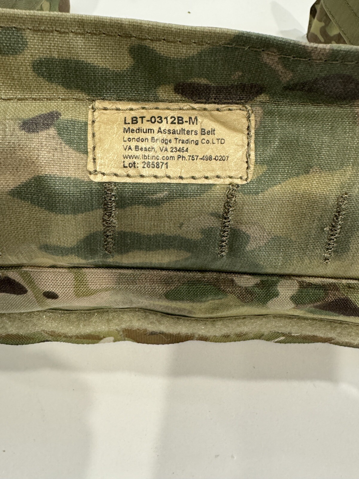 LBT-0312B Assaulters Belt Medium Multicam MOLLE Outer Belt Pad