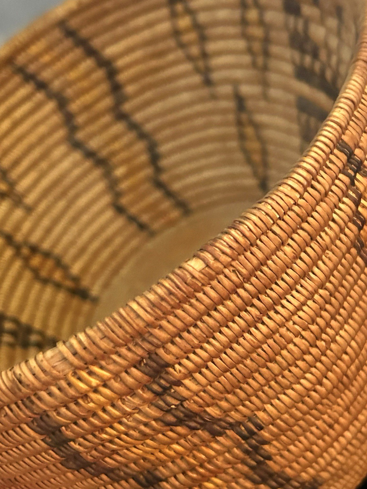 Rare Panamint California Native Basket Butterfly Diamond Zig Zag Polychrome