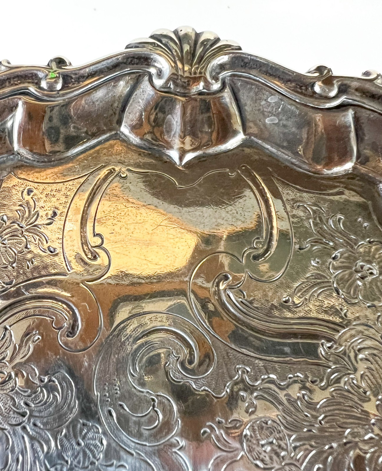 George II Sterling Silver footed Salver William Justis 1750