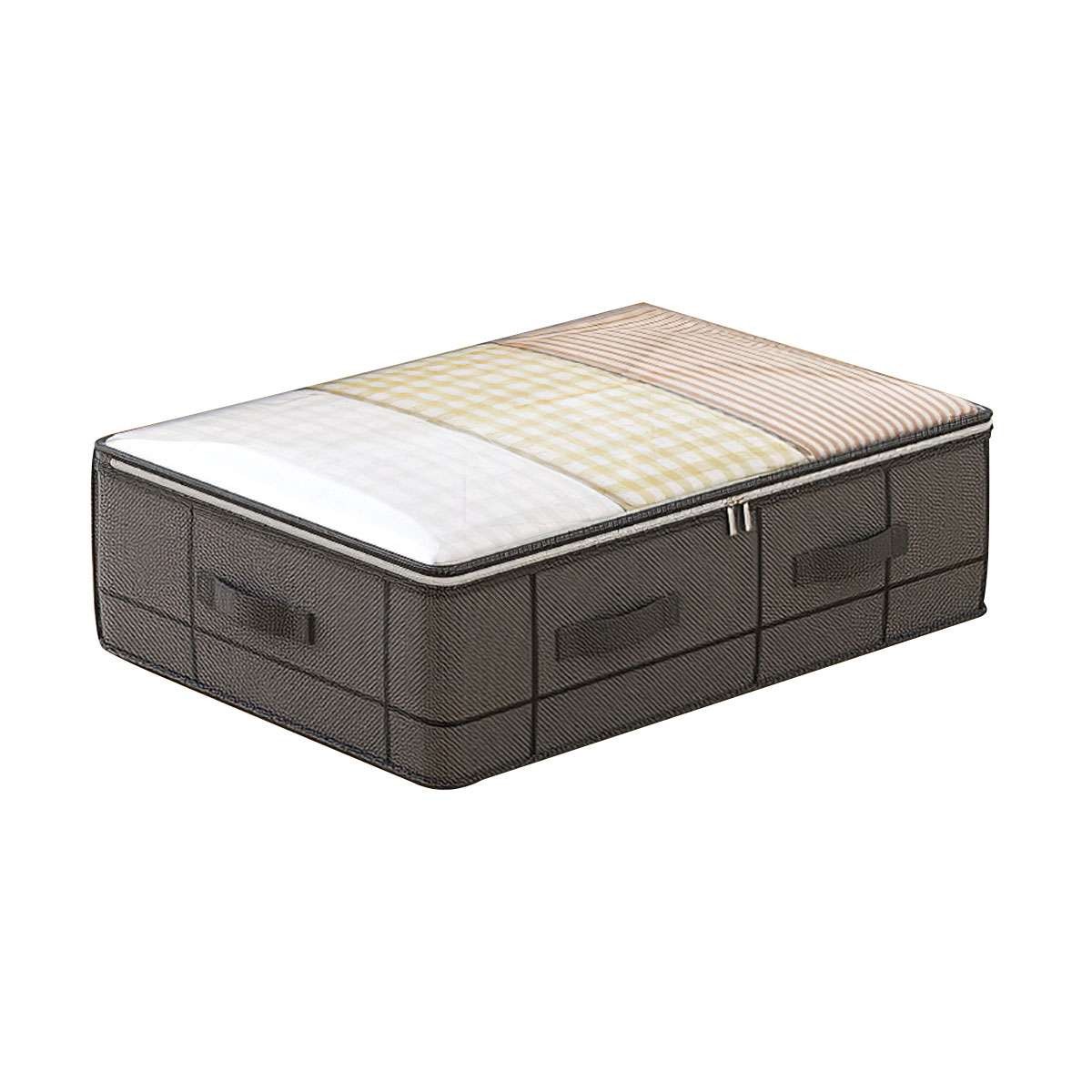 Large Capacity Zippered Under Bed Storage Bag Non-woven Underbed Clothes Storage