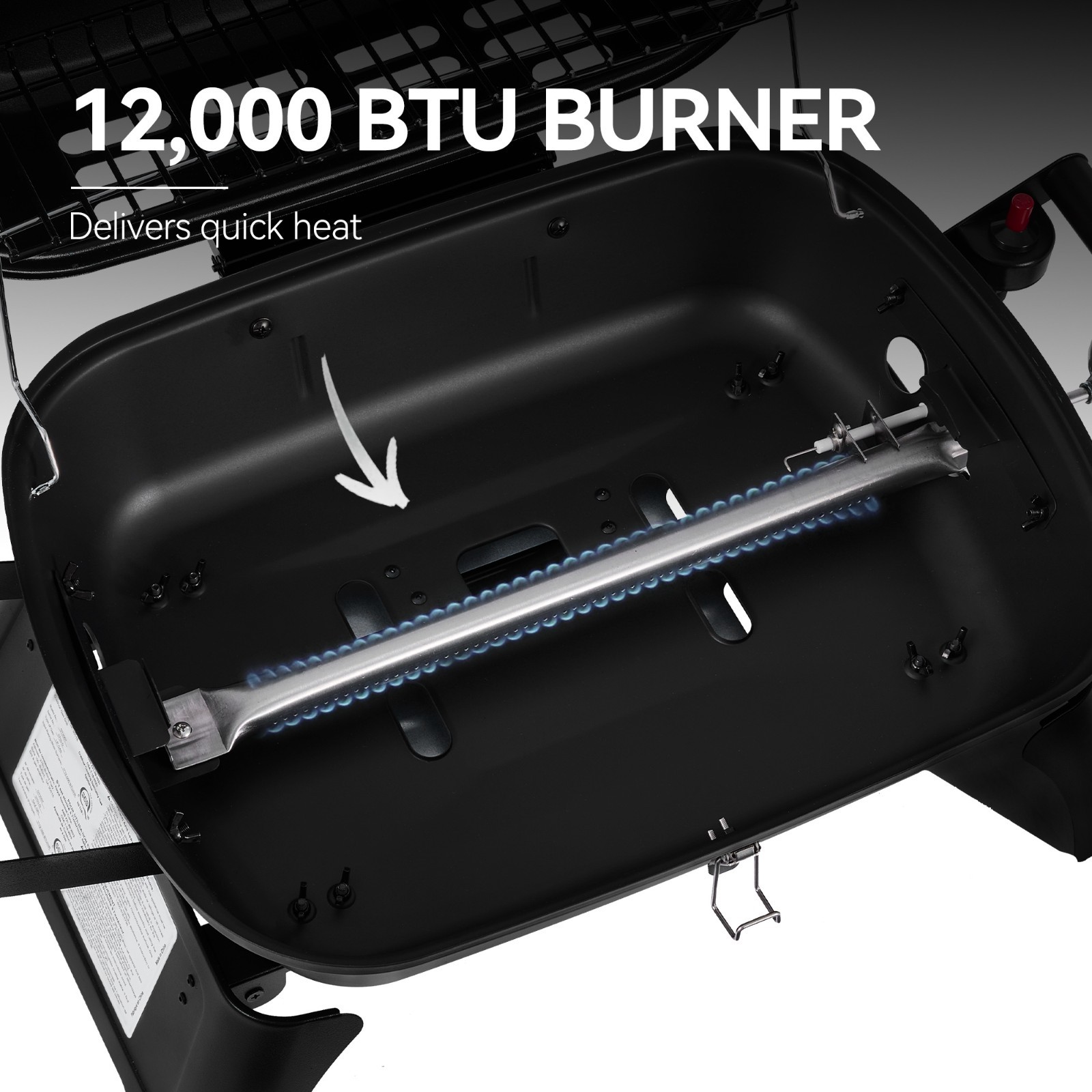 Royal Gourmet Tabletop Propane Gas Grill with Travel Locks/Folding Leg Black