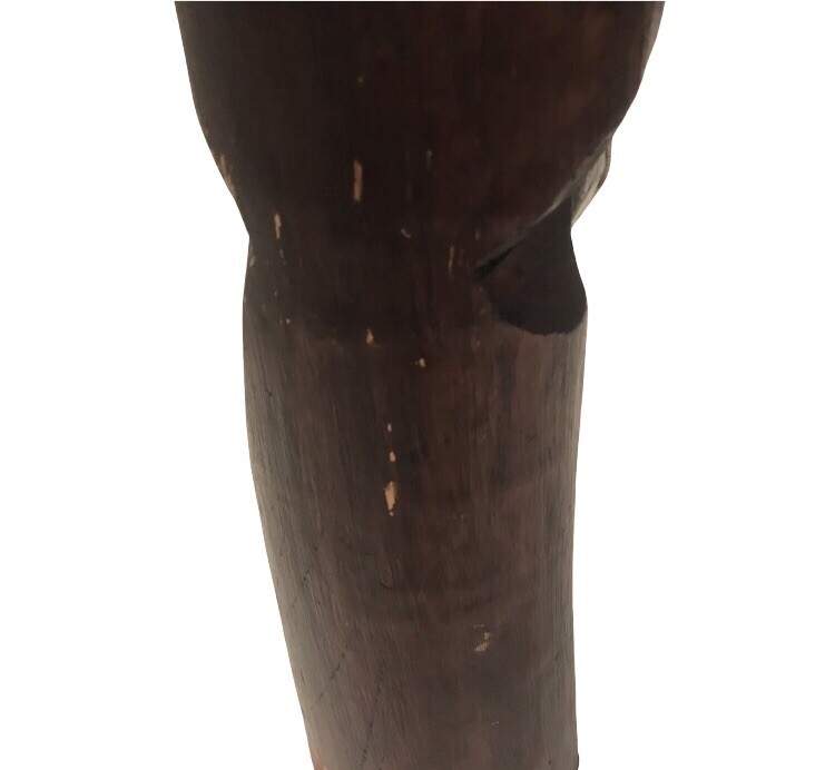African Wood Carved Sculpture Dark Cherry Heavy Wood