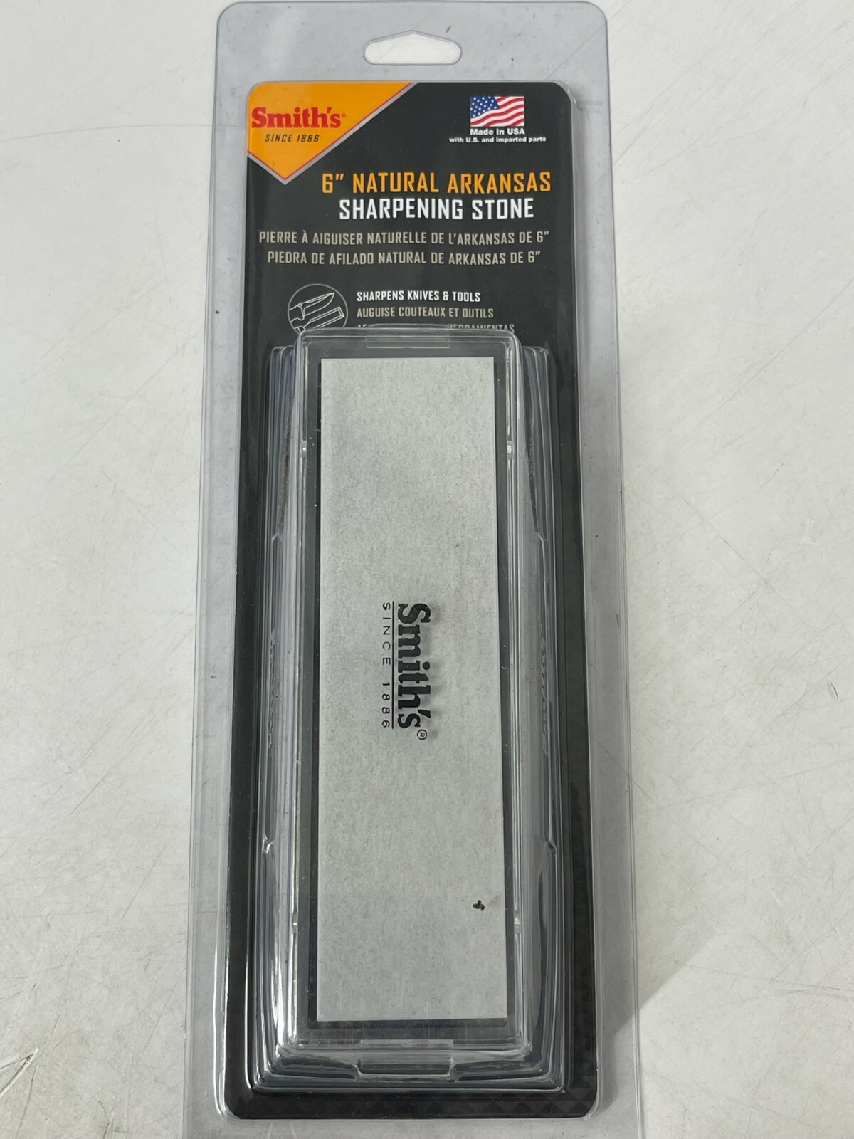 Smith's 6" Natural Arkansas Sharpening Stone MBS6 - MADE IN THE USA!!