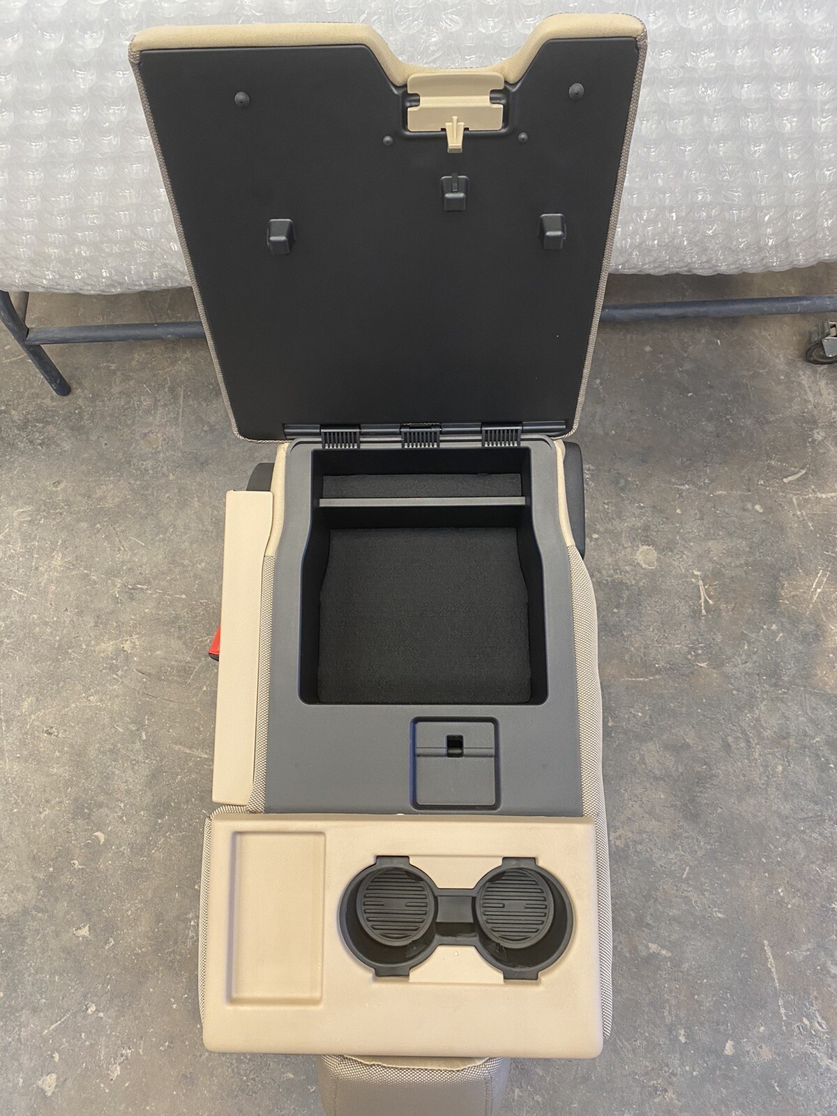 2017 18 19 20 FORD F250 F350 F450 CENTER CONSOLE JUMP SEAT TAN SUPERDUTY CLOTH