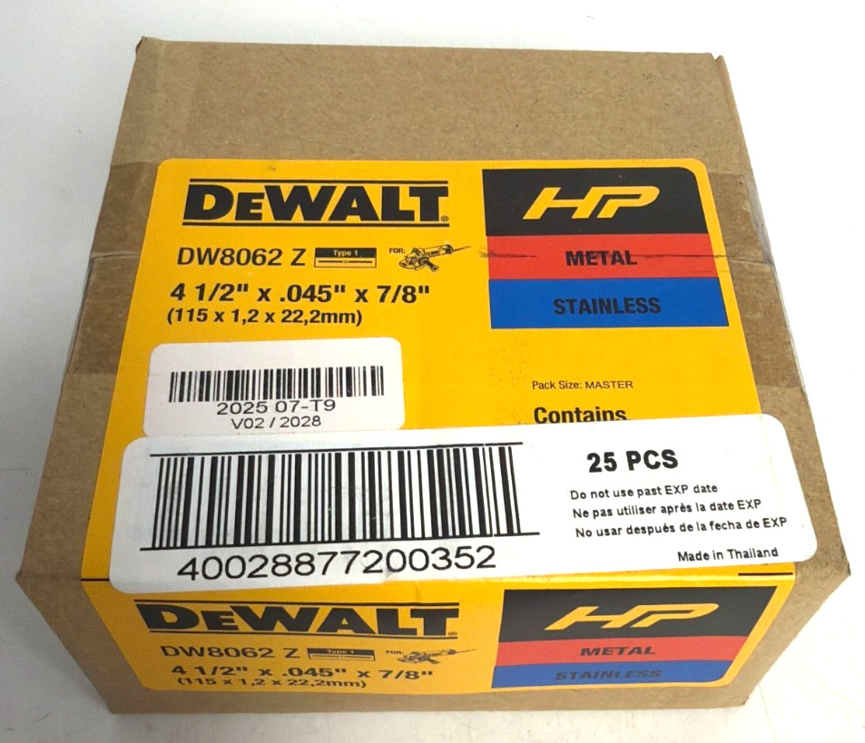 [NEW] (DW8062) Dewalt High Performance Cutting Wheels
