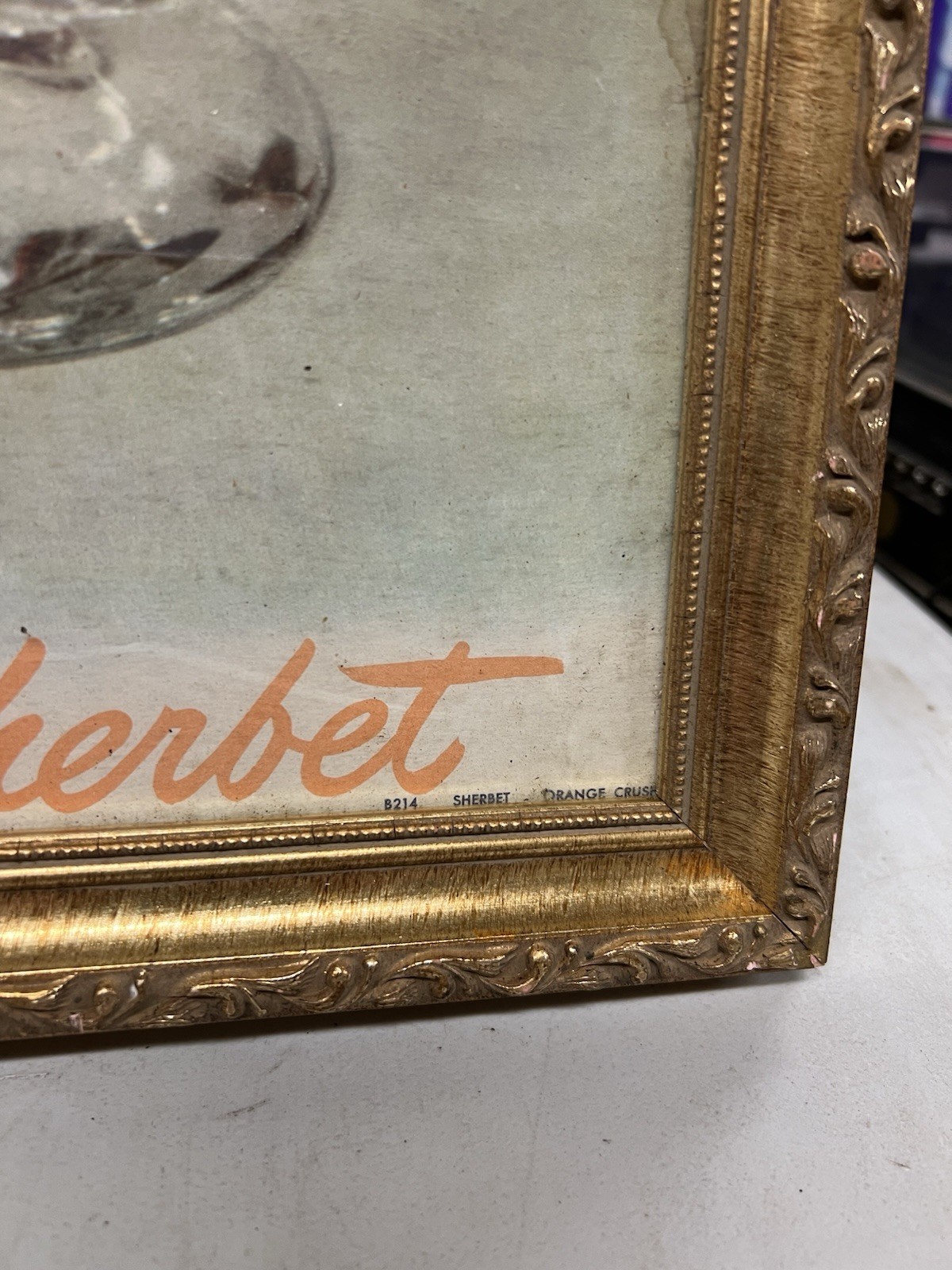 Vintage Orange Crush Soda & Orange Sherbet Poster Original Nicely Framed 24 X 16