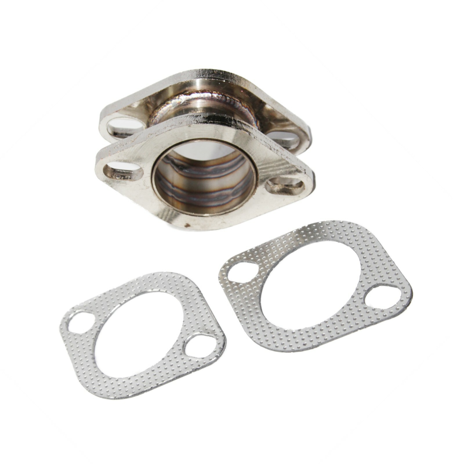 Catback Exhaust Muffler Extension Flange Steel Adapter 2.5" 2Bolt Flange+Gasket