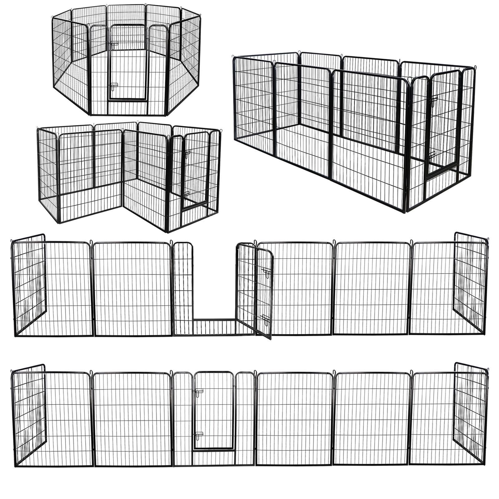 SEGAWE 8 Panels 40'' Large Dog Playpen Dog Fence Puppy Exercise Pen W/Doors