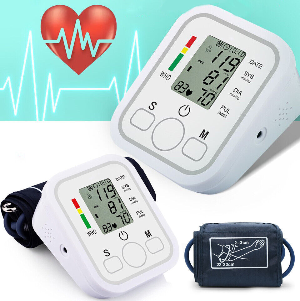 Digital Automatic Blood Pressure Monitor Upper Arm BP Machine Heart Rate Machine