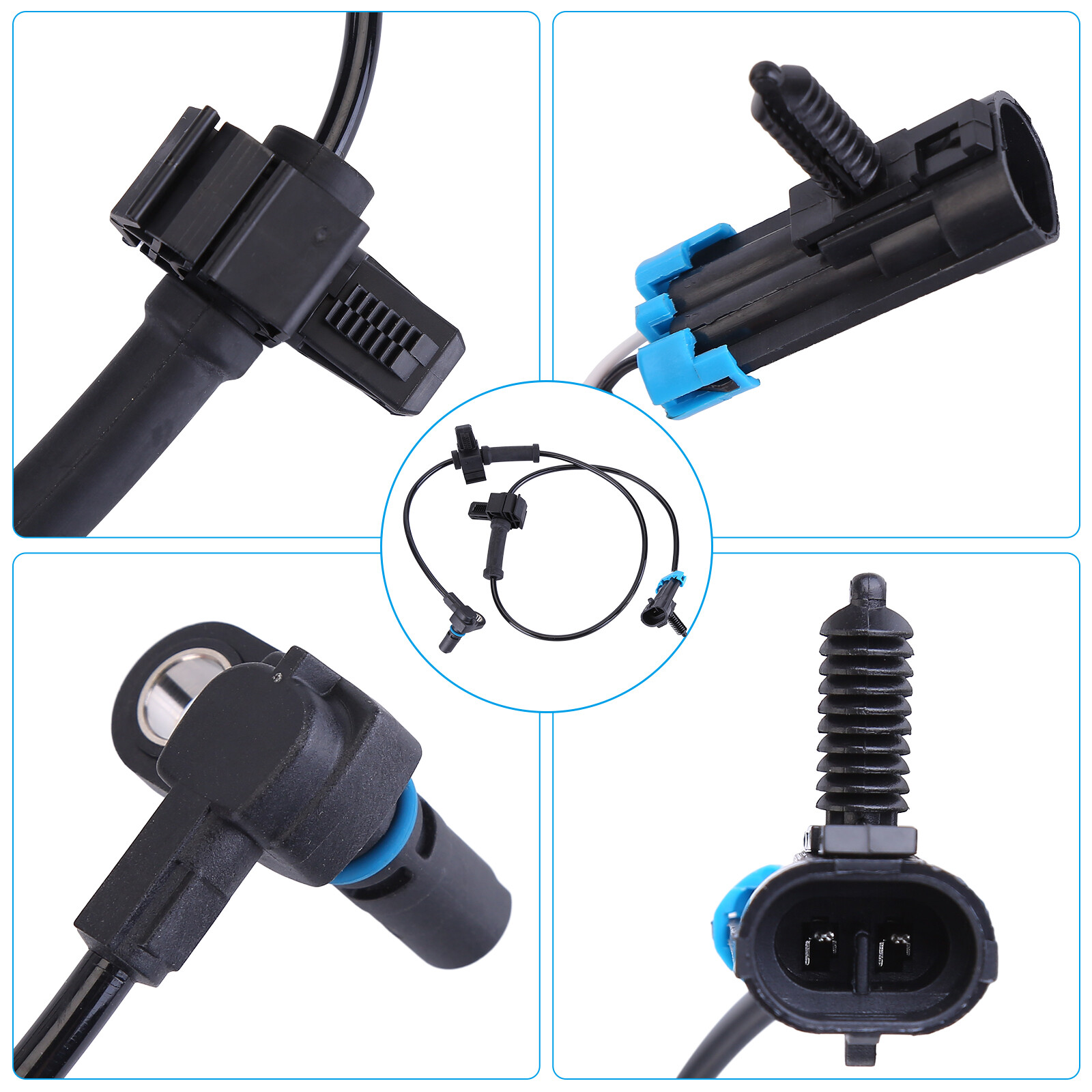 Front and Rear Left & Right ABS Wheel Speed Sensor 2 Pair for Chevy Silverado...