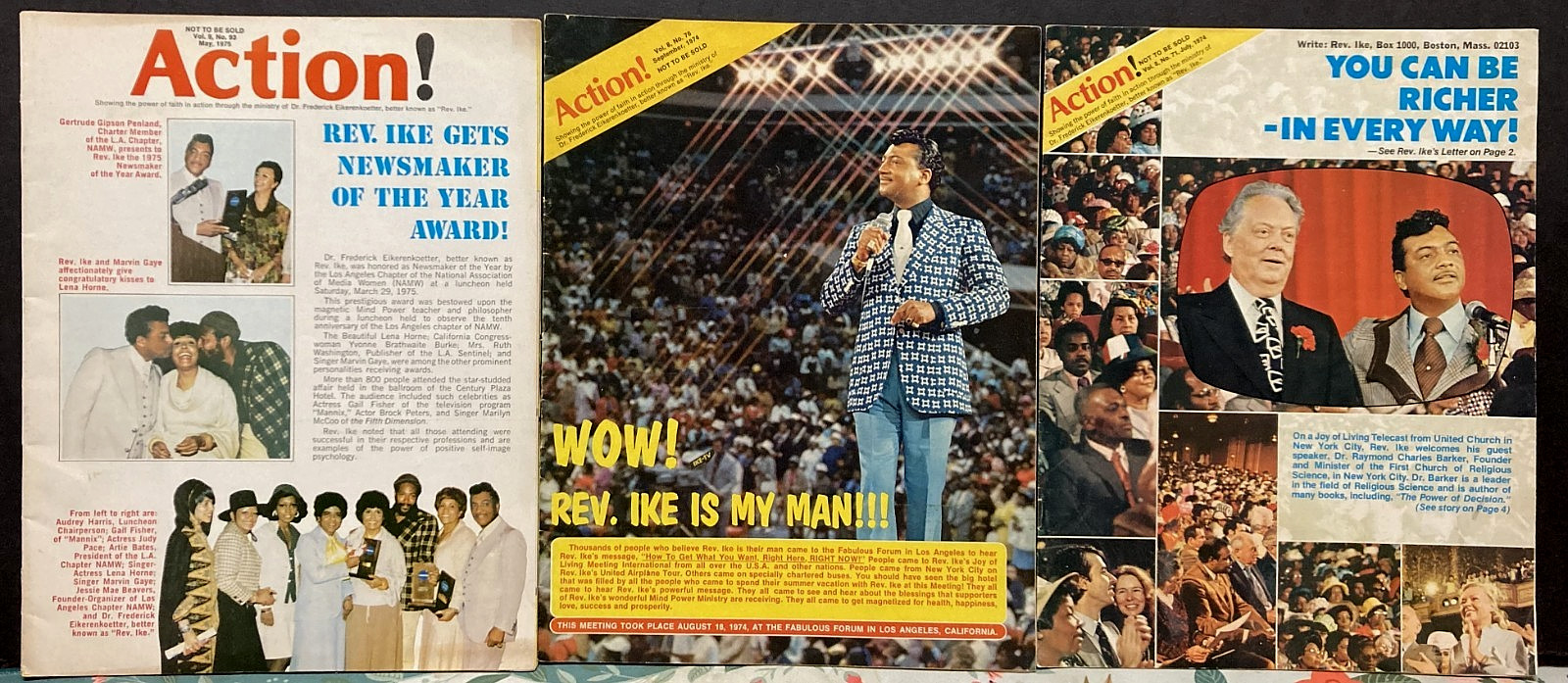 Vtg Lot African American Prosperity Evangelist Rev. Ike~1970s Action! + Ephemera