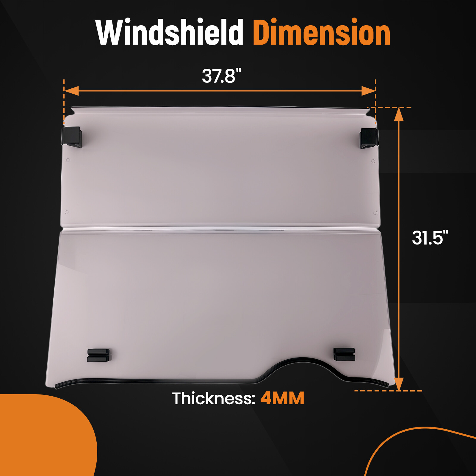 Cart Protection for EZGO RXV 2008-2023 Smoke Tinted PC Front Windshield