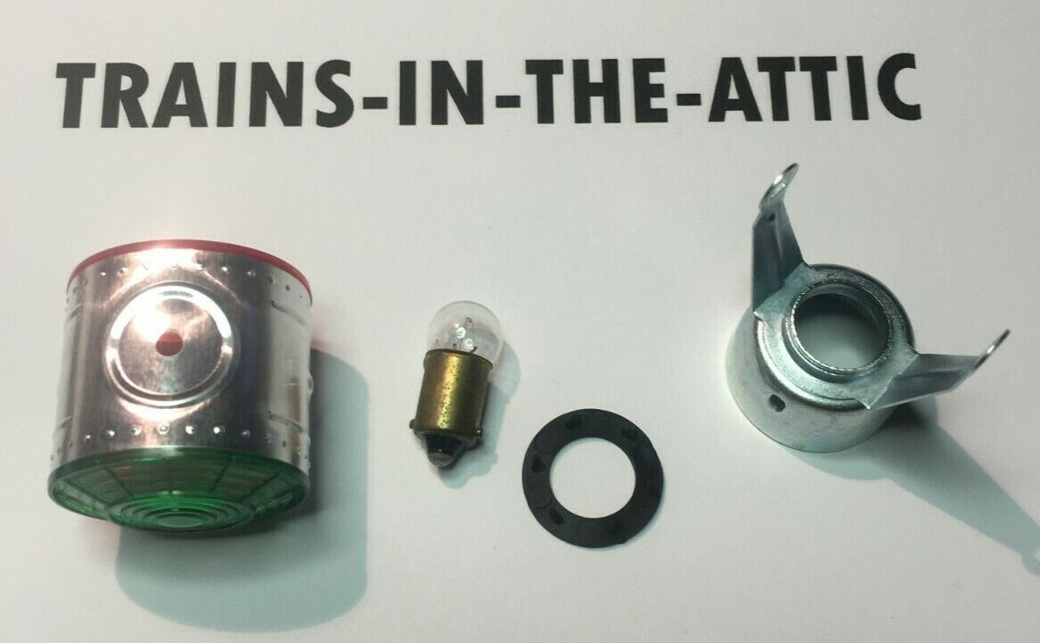 LIONEL 494 BEACON KIT BEACON BRACKET/ BEACON TOP/CORRECT BULB & DRIVE WASHER NEW