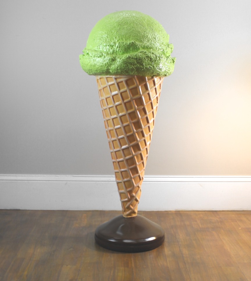 Lime Sherbet Ice Cream Cone Shop Display 3 Ft Standing Sign