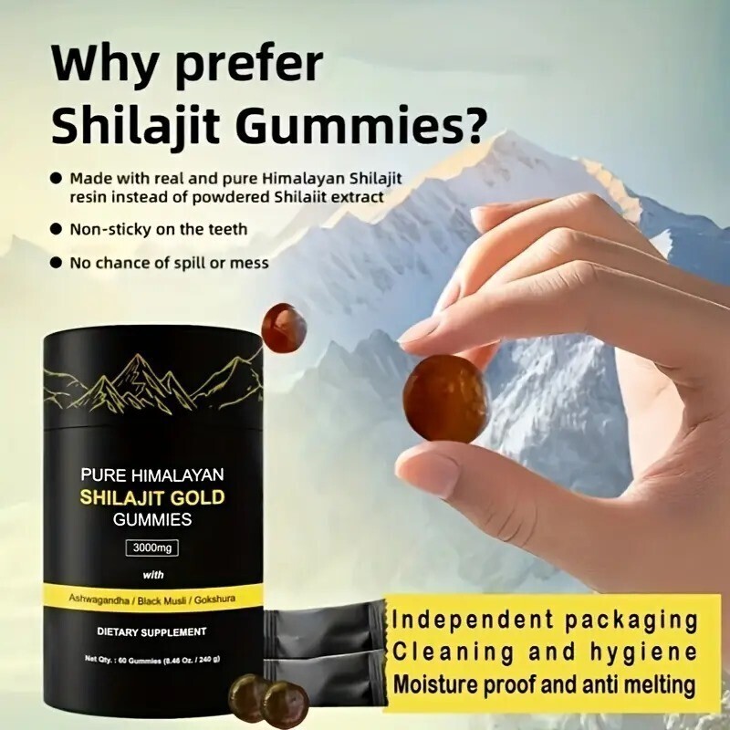 Himalayan Shilajit GOLD Gummies, Organic, Extremely Potent 3000 mg, Fulvic Acid.